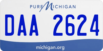 MI license plate DAA2624