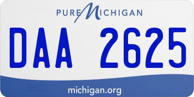 MI license plate DAA2625