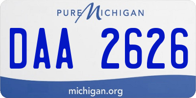 MI license plate DAA2626