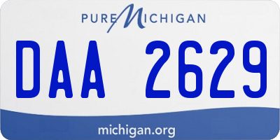 MI license plate DAA2629