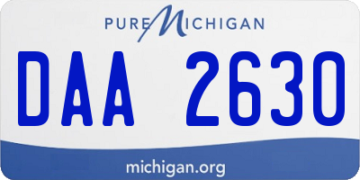 MI license plate DAA2630