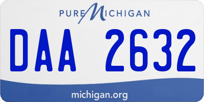 MI license plate DAA2632