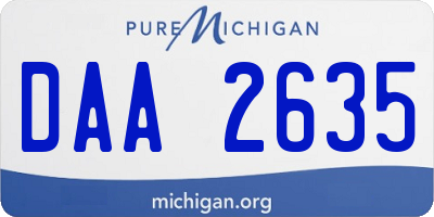 MI license plate DAA2635