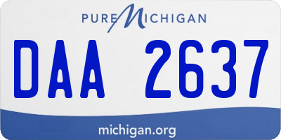 MI license plate DAA2637