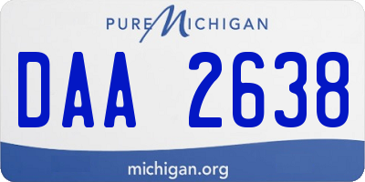 MI license plate DAA2638