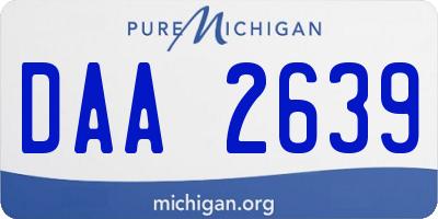 MI license plate DAA2639