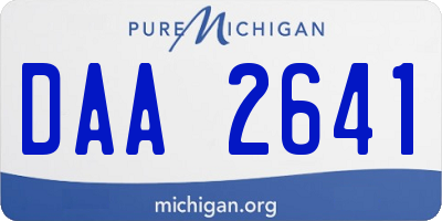 MI license plate DAA2641