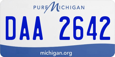 MI license plate DAA2642