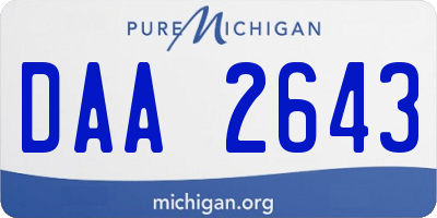 MI license plate DAA2643