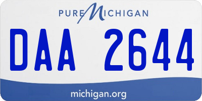 MI license plate DAA2644