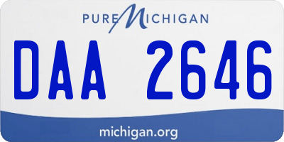 MI license plate DAA2646