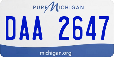 MI license plate DAA2647