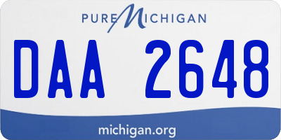 MI license plate DAA2648
