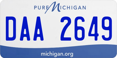 MI license plate DAA2649