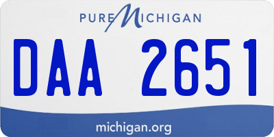 MI license plate DAA2651