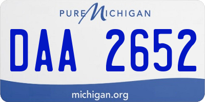 MI license plate DAA2652