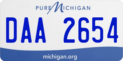 MI license plate DAA2654