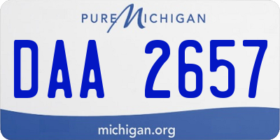 MI license plate DAA2657