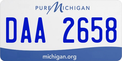 MI license plate DAA2658