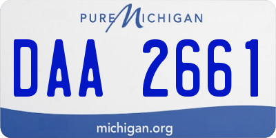 MI license plate DAA2661