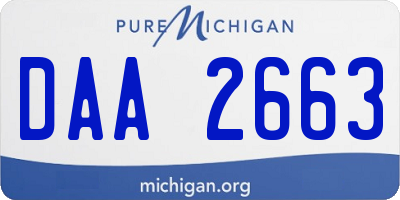 MI license plate DAA2663