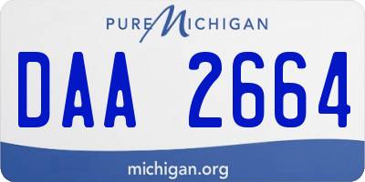 MI license plate DAA2664