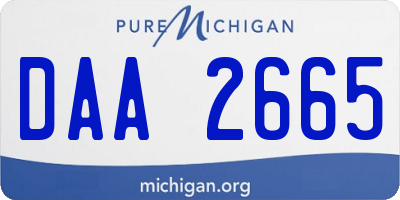 MI license plate DAA2665