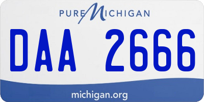 MI license plate DAA2666