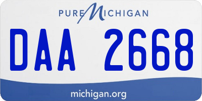 MI license plate DAA2668