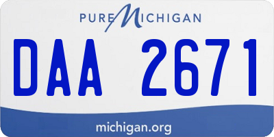 MI license plate DAA2671
