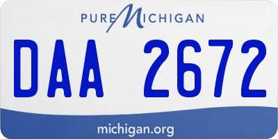 MI license plate DAA2672