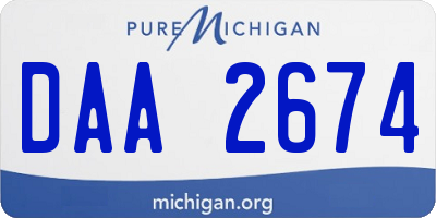 MI license plate DAA2674