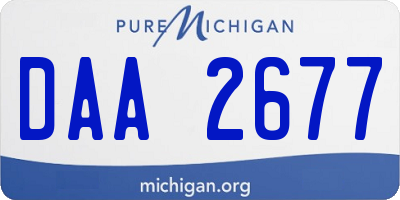 MI license plate DAA2677