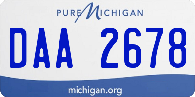 MI license plate DAA2678