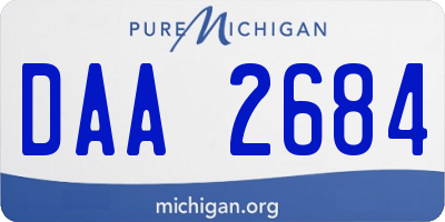 MI license plate DAA2684