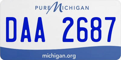 MI license plate DAA2687