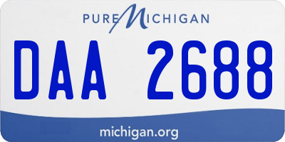 MI license plate DAA2688