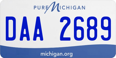MI license plate DAA2689
