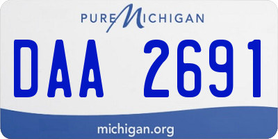 MI license plate DAA2691