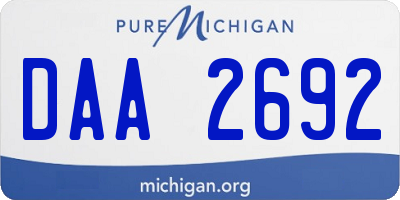 MI license plate DAA2692