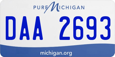 MI license plate DAA2693