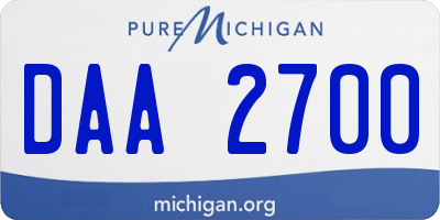 MI license plate DAA2700