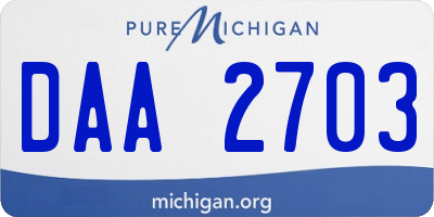 MI license plate DAA2703