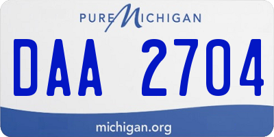 MI license plate DAA2704