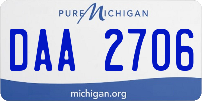 MI license plate DAA2706