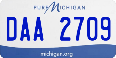 MI license plate DAA2709