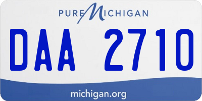 MI license plate DAA2710