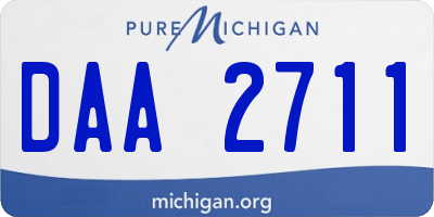 MI license plate DAA2711