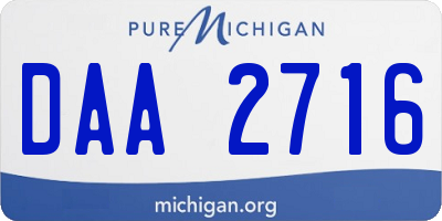 MI license plate DAA2716