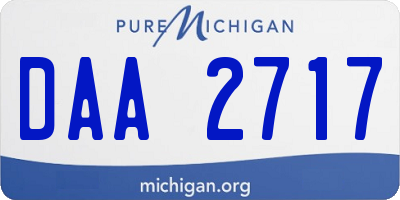 MI license plate DAA2717
